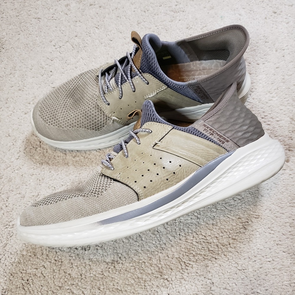 Skechers Hands Free Slip-ins Slade Ocon Mens Size 12 Shoes 210811 Taupe - Picture 2 of 9